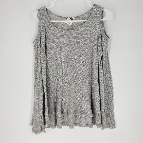 Tokyo darling grey long sleeve tshirt open shoulde - Picture 1 of 4